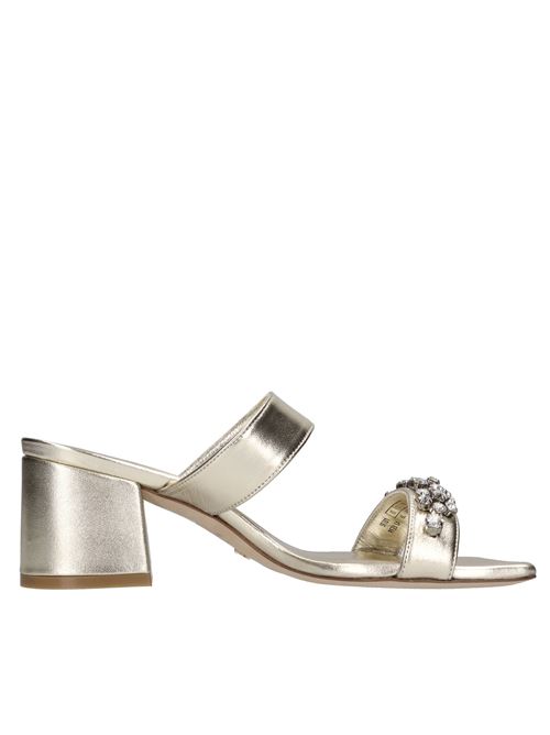 Mules in pelle e strass STUART WEITZMAN | CRYSTAL FLEUR 60 4507133154ORO